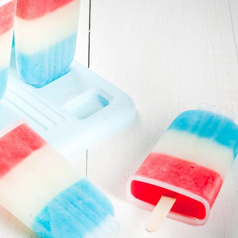 Red, White and Blue Popsicles